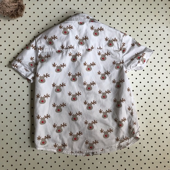 Boys Size 2 CHRISTMAS Shirts, 100% cotton, short sleeves, Santa Claus and Rudolf - Picture 6 of 7